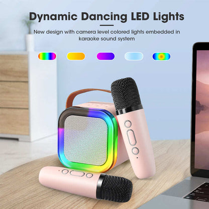 Mini Karaoke Machine with Wireless Microphones