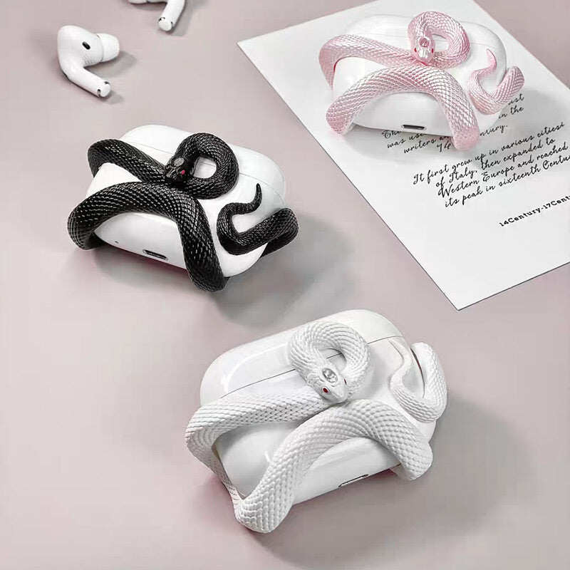 Creative 3D Snake Wireless Earphone Protective Case