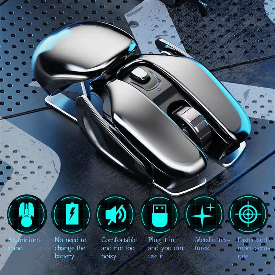 Hot Sale Wireless Ergonomics Metal Mouse